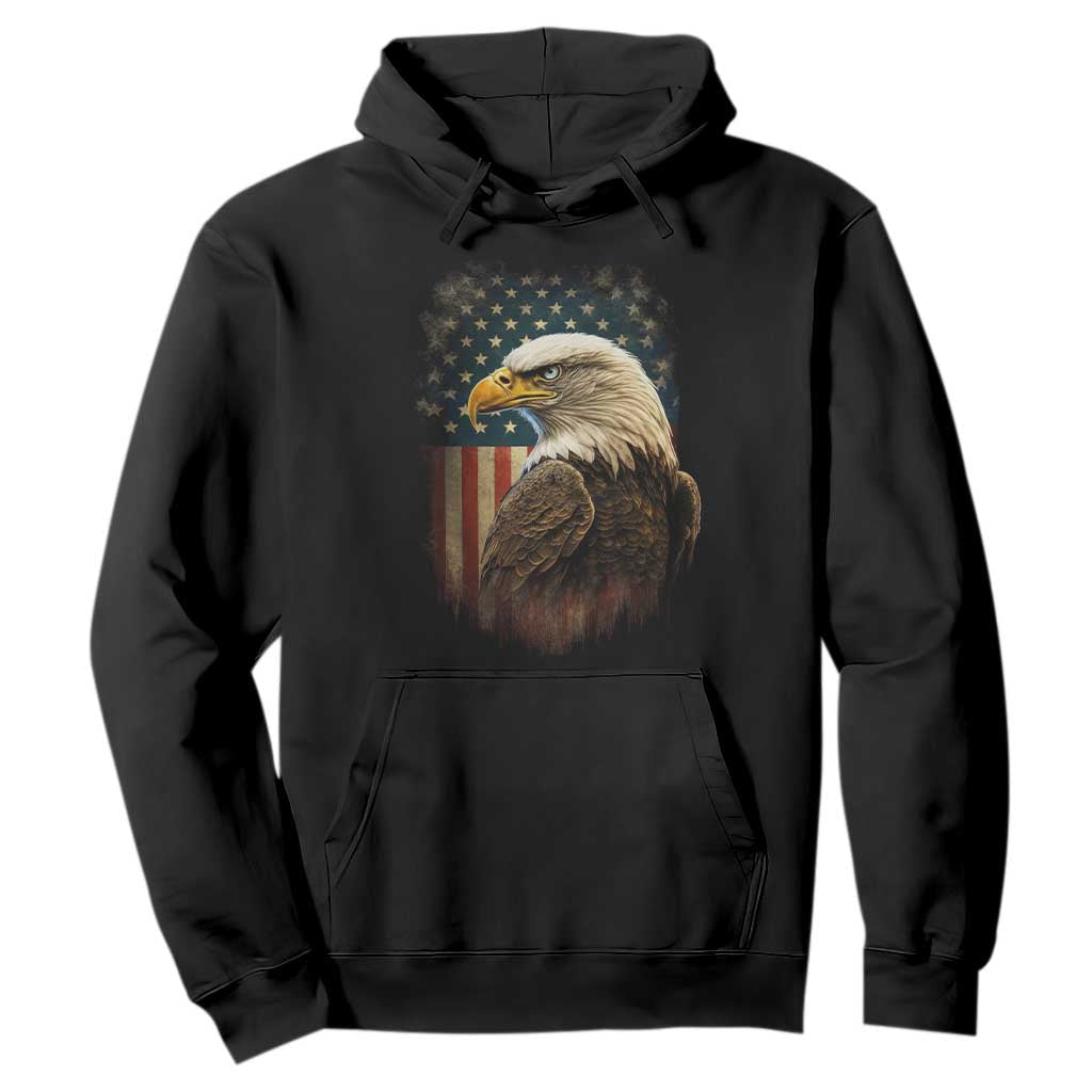 Funny American Flag Bald Eagle Patriotic 4th of July Hoodie TS11 Black Print Your Wear