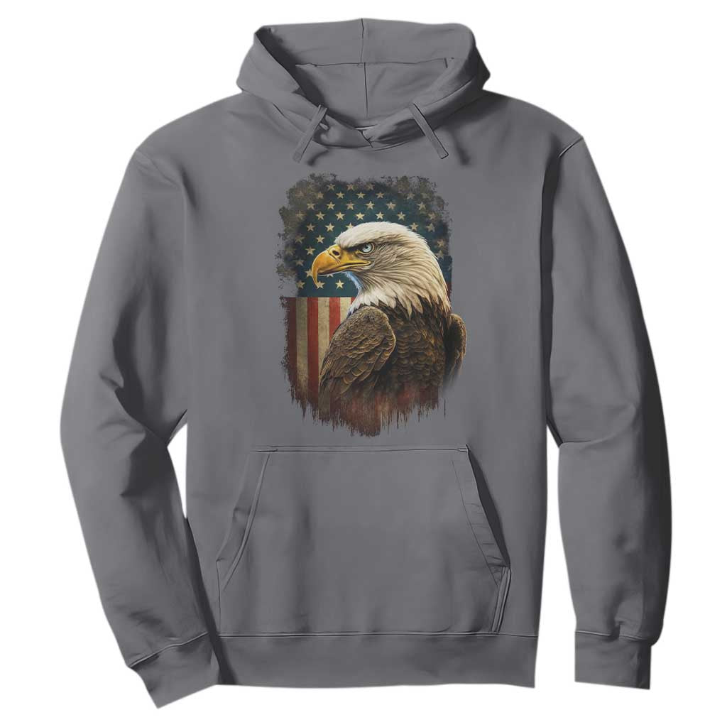 Funny American Flag Bald Eagle Patriotic 4th of July Hoodie TS11 Charcoal Print Your Wear