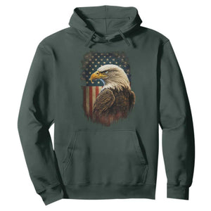 Funny American Flag Bald Eagle Patriotic 4th of July Hoodie TS11 Dark Forest Green Print Your Wear