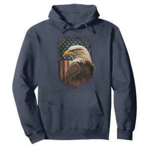 Funny American Flag Bald Eagle Patriotic 4th of July Hoodie TS11 Navy Print Your Wear