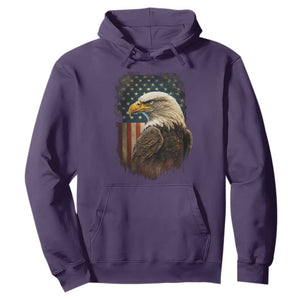 Funny American Flag Bald Eagle Patriotic 4th of July Hoodie TS11 Purple Print Your Wear