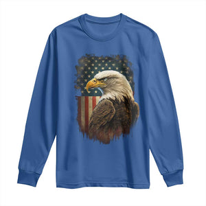 Funny American Flag Bald Eagle Patriotic 4th of July Long Sleeve Shirt TS11 Royal Blue Print Your Wear