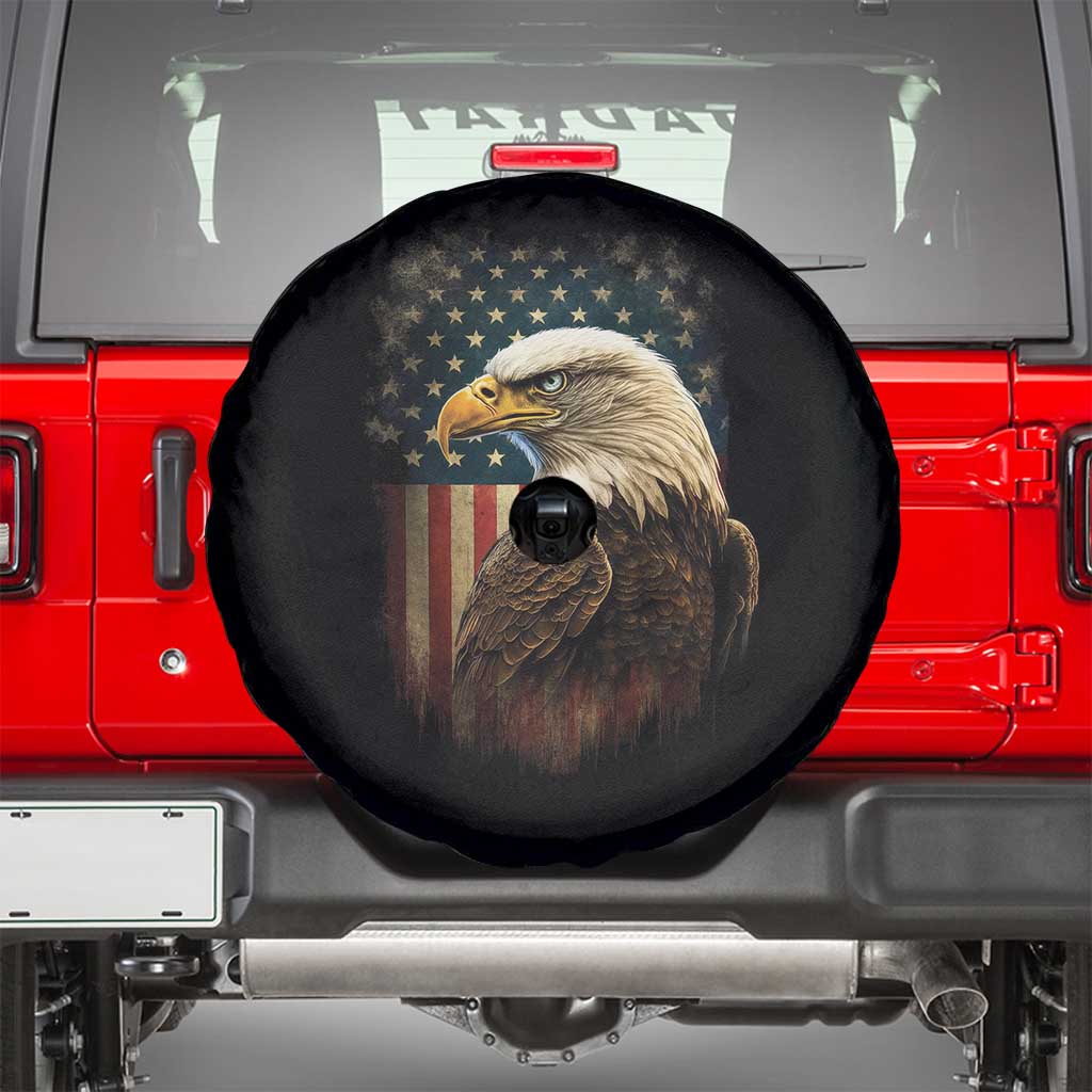Funny American Flag Bald Eagle Patriotic 4th of July Spare Tire Cover TS11 Black Print Your Wear
