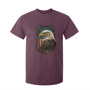 Funny American Flag Bald Eagle Patriotic 4th of July T Shirt For Kid TS11 Maroon Print Your Wear