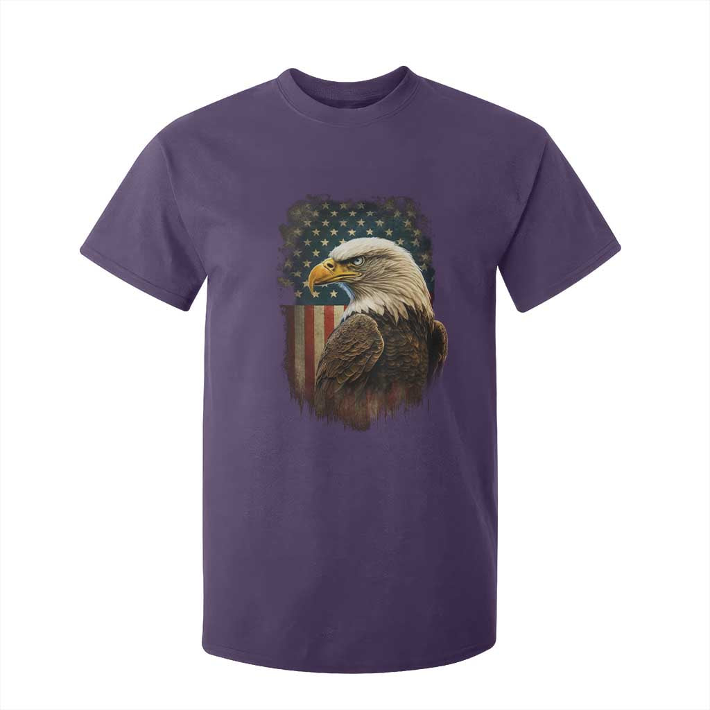 Funny American Flag Bald Eagle Patriotic 4th of July T Shirt For Kid TS11 Purple Print Your Wear