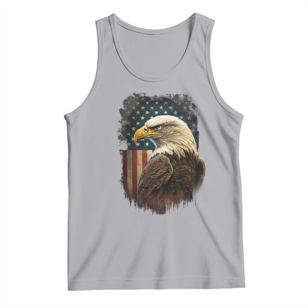 Funny American Flag Bald Eagle Patriotic 4th of July Tank Top TS11 Athletic Heather Print Your Wear
