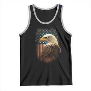 Funny American Flag Bald Eagle Patriotic 4th of July Tank Top TS11 Black Athletic Heather Print Your Wear
