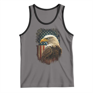 Funny American Flag Bald Eagle Patriotic 4th of July Tank Top TS11 Deep Heather Black Print Your Wear