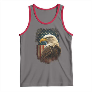 Funny American Flag Bald Eagle Patriotic 4th of July Tank Top TS11 Deep Heather Red Print Your Wear