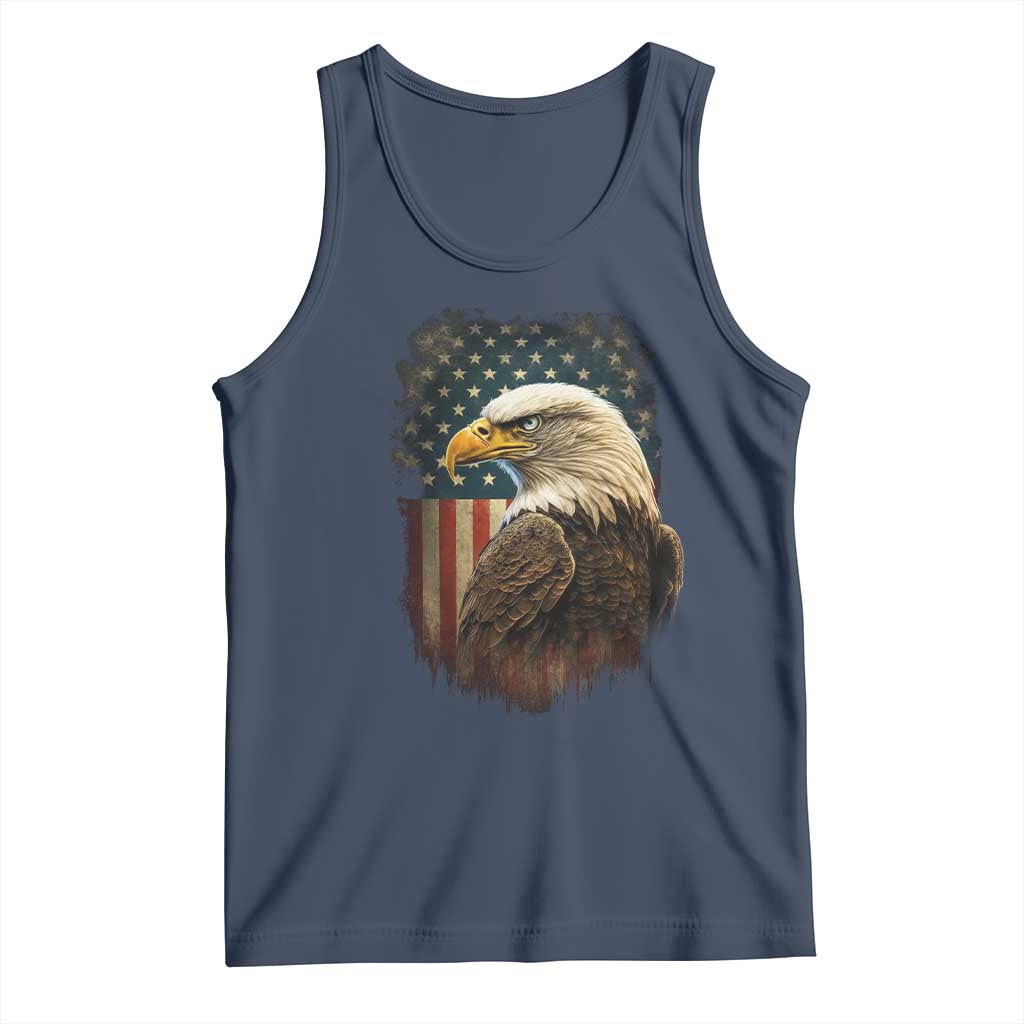 Funny American Flag Bald Eagle Patriotic 4th of July Tank Top TS11 Navy Print Your Wear