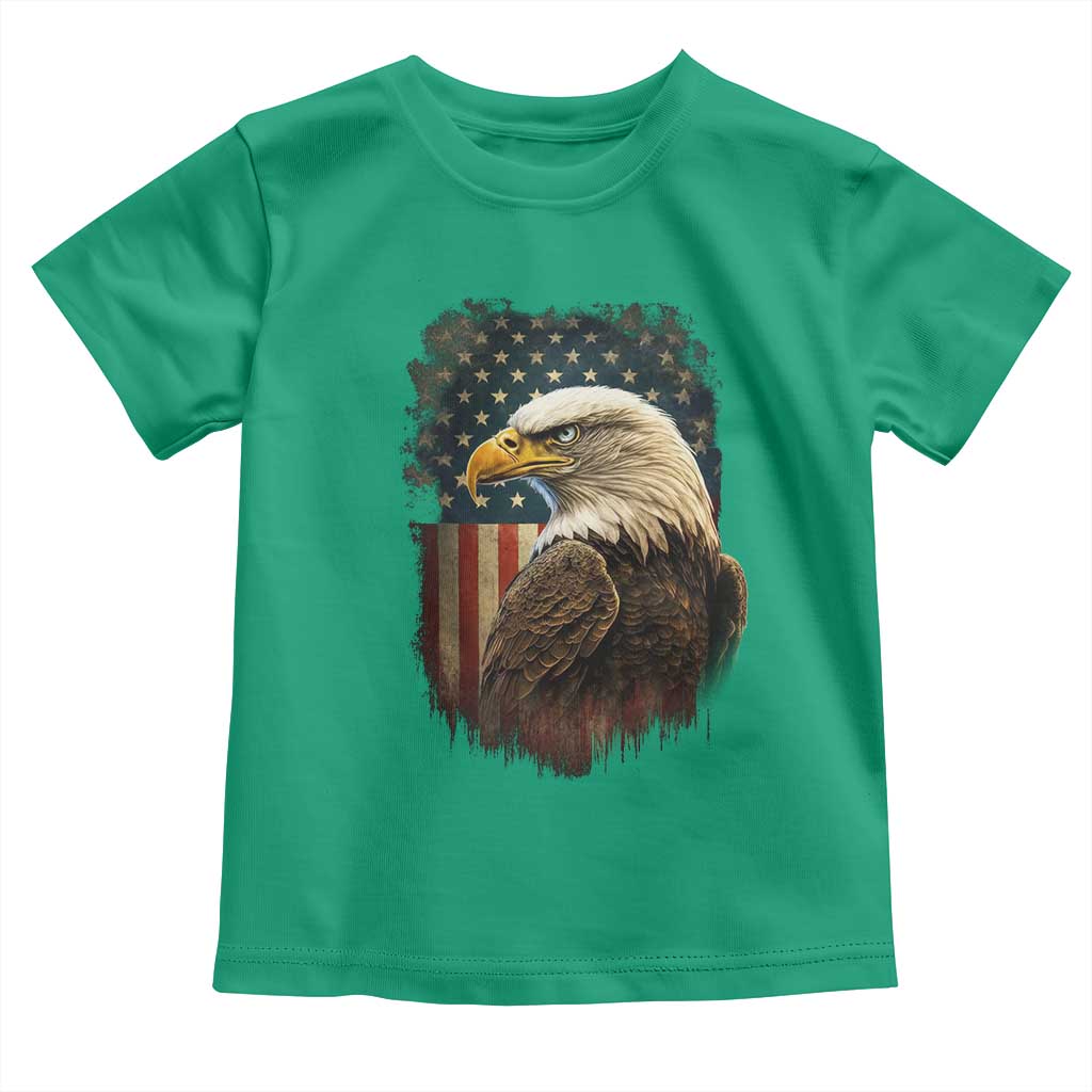 Funny American Flag Bald Eagle Patriotic 4th of July Toddler T Shirt TS11 Irish Green Print Your Wear