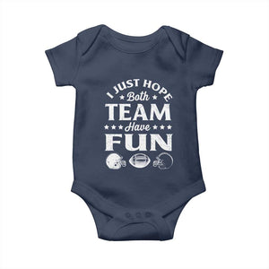Funny American Football Baby Onesie I Just Hope Both Team Have Fun Game Day TS11 Navy Print Your Wear