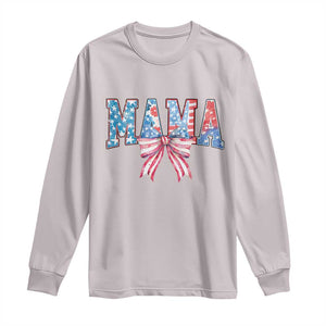 Funny American Patriotic Mama Coquette Long Sleeve Shirt 4th Of July Mother's Day TS11 Ice Gray Print Your Wear