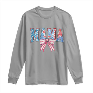 Funny American Patriotic Mama Coquette Long Sleeve Shirt 4th Of July Mother's Day TS11 Sport Gray Print Your Wear