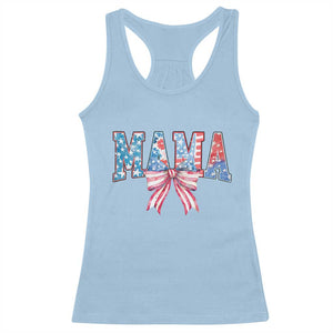 Funny American Patriotic Mama Coquette Racerback Tank Top 4th Of July Mother's Day TS11 Light Blue Print Your Wear