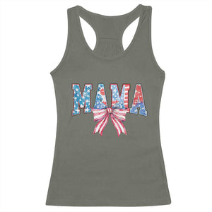 Funny American Patriotic Mama Coquette Racerback Tank Top 4th Of July Mother's Day TS11 Military Green Print Your Wear