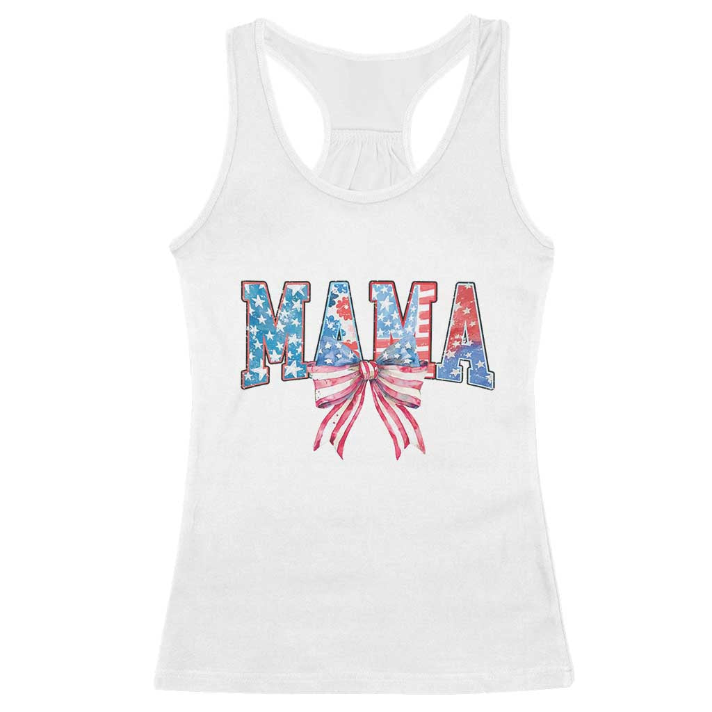 Funny American Patriotic Mama Coquette Racerback Tank Top 4th Of July Mother's Day TS11 White Print Your Wear