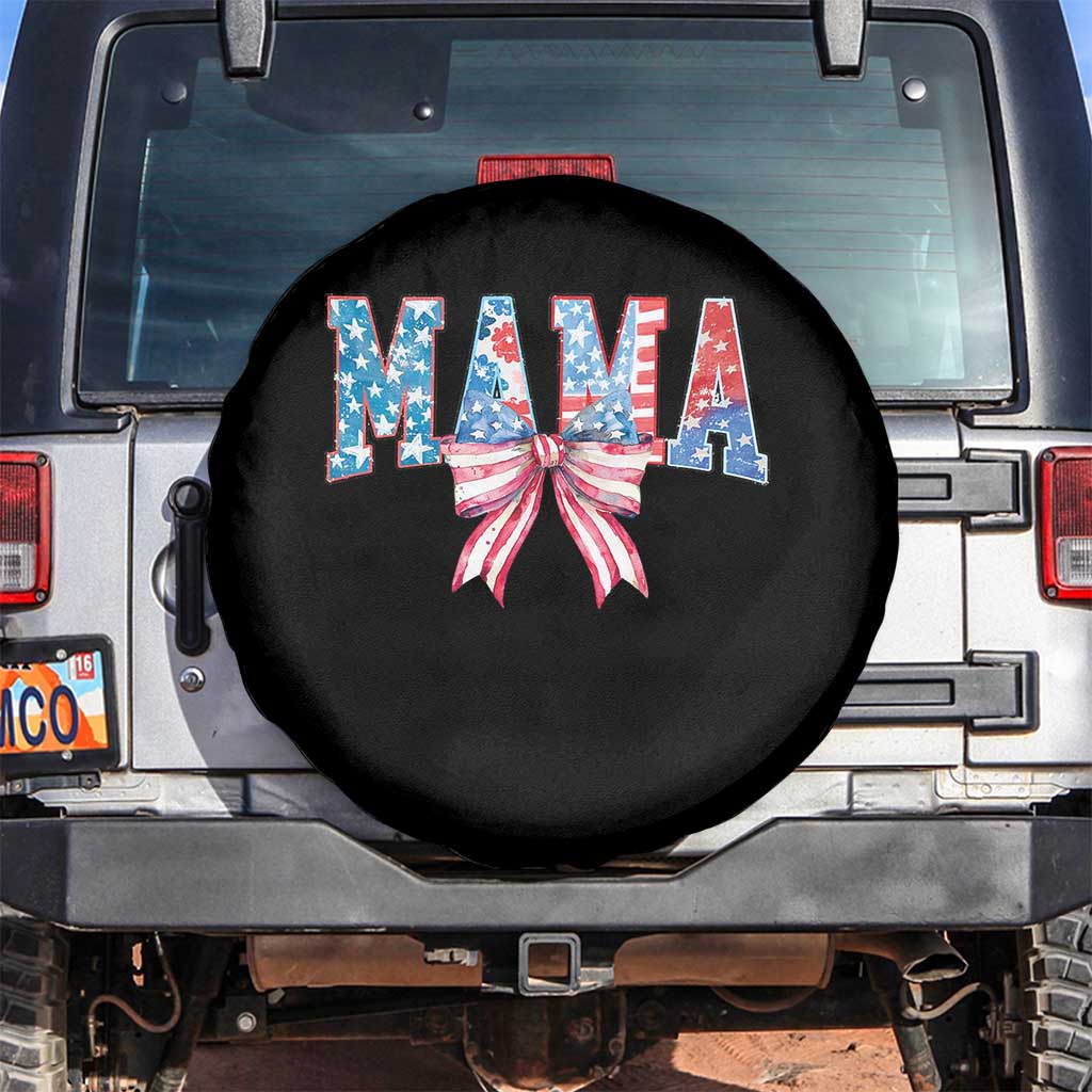 Funny American Patriotic Mama Coquette Spare Tire Cover 4th Of July Mother's Day TS11 No hole Black Print Your Wear