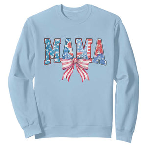 Funny American Patriotic Mama Coquette Sweatshirt 4th Of July Mother's Day TS11 Light Blue Print Your Wear