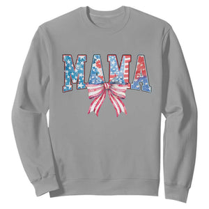 Funny American Patriotic Mama Coquette Sweatshirt 4th Of July Mother's Day TS11 Sport Gray Print Your Wear