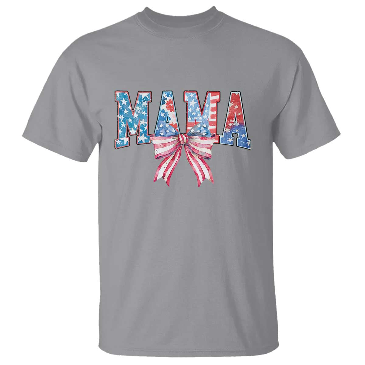 Funny American Patriotic Mama Coquette T Shirt 4th Of July Mother's Day TS11 Sport Gray Print Your Wear