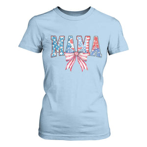 Funny American Patriotic Mama Coquette T Shirt For Women 4th Of July Mother's Day TS11 Light Blue Print Your Wear