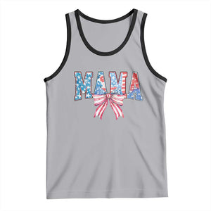 Funny American Patriotic Mama Coquette Tank Top 4th Of July Mother's Day TS11 Athletic Heather Black Print Your Wear