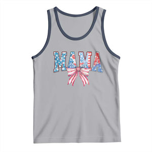 Funny American Patriotic Mama Coquette Tank Top 4th Of July Mother's Day TS11 Athletic Heather Navy Print Your Wear