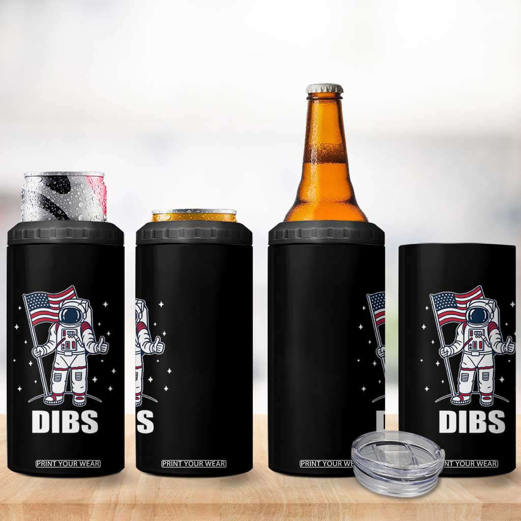 Funny Astronaut Dibs Moon Landing 4 in 1 Can Cooler Tumbler Patriotic Space USA Meme for 4th of July TS10 Print Your Wear