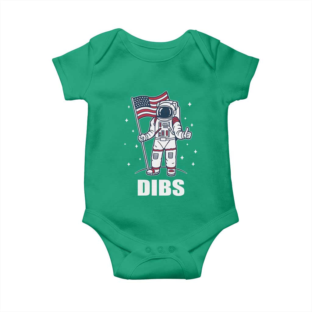 Funny Astronaut Dibs Moon Landing Baby Onesie Patriotic Space USA Meme for 4th of July TS10 Irish Green Print Your Wear