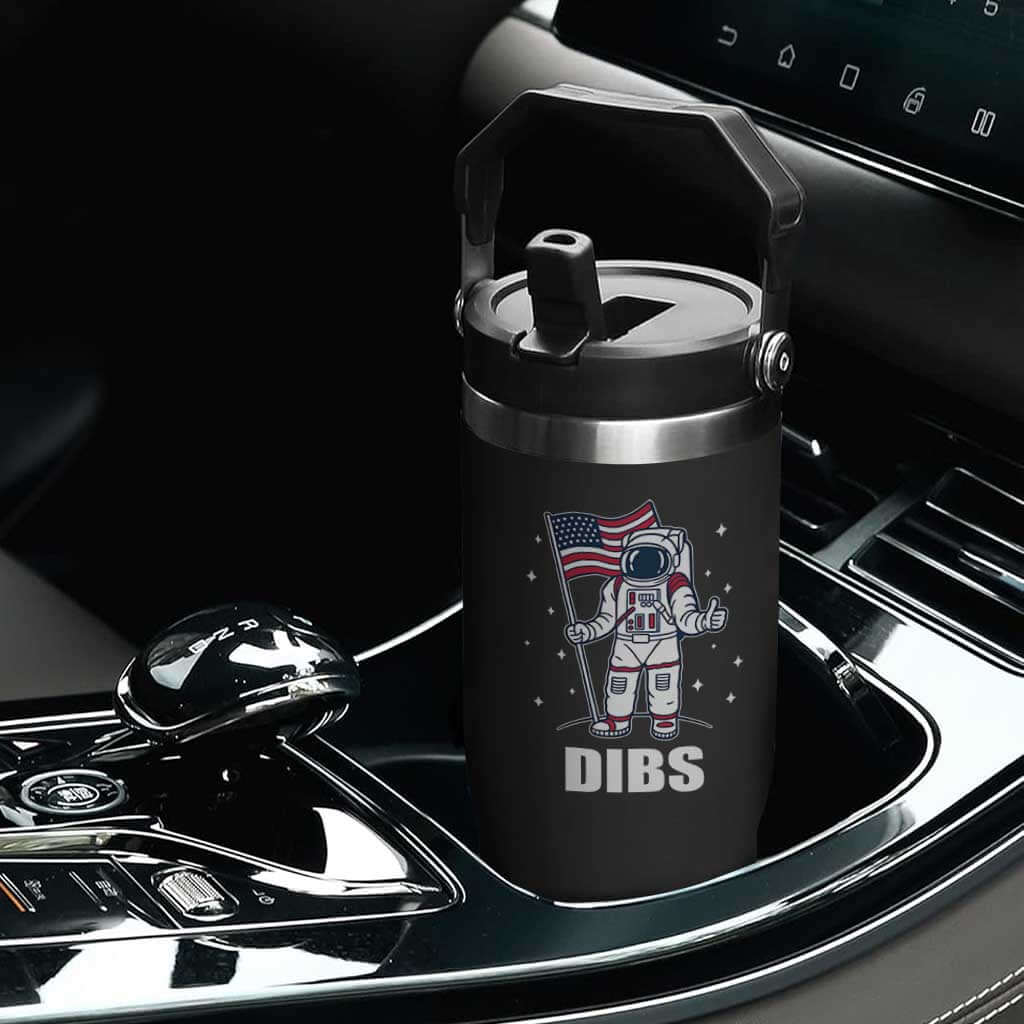 Funny Astronaut Dibs Moon Landing Flip Straw Tumbler Patriotic Space USA Meme for 4th of July TS10 Print Your Wear