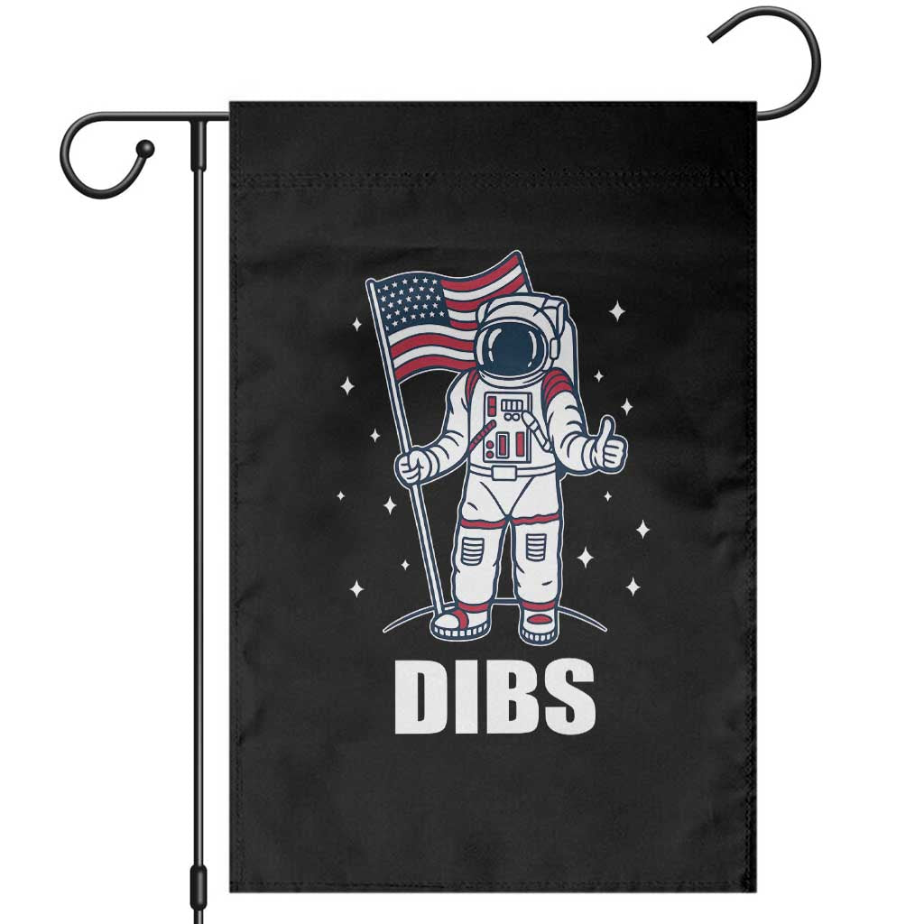 Funny Astronaut Dibs Moon Landing Garden Flag Patriotic Space USA Meme for 4th of July TS10 Black Print Your Wear