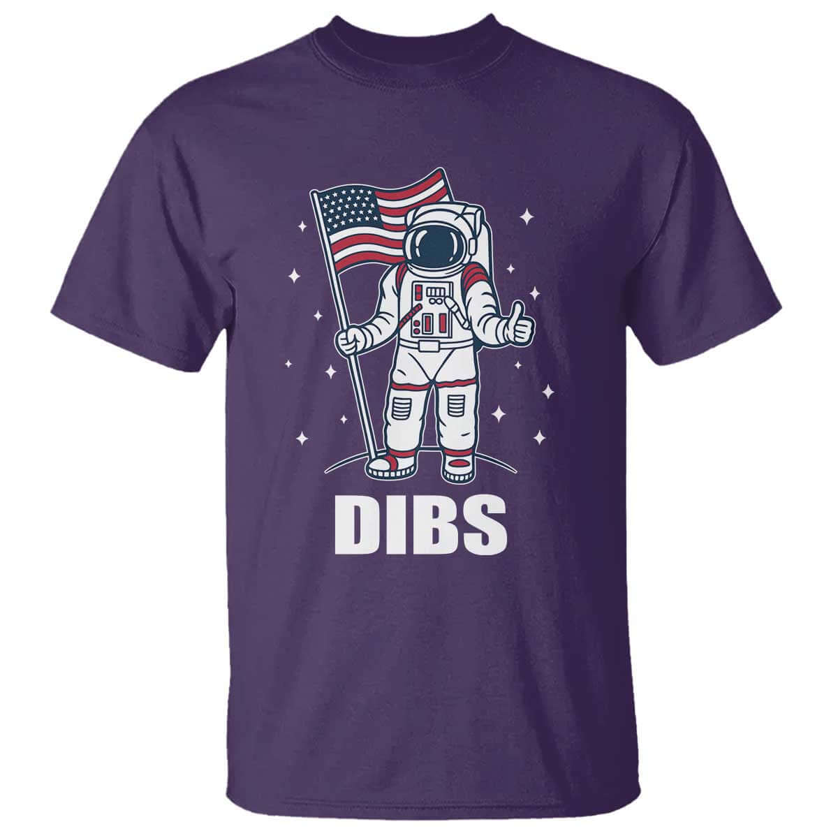 Funny Astronaut Dibs Moon Landing T Shirt Patriotic Space USA Meme for 4th of July TS10 Purple Print Your Wear