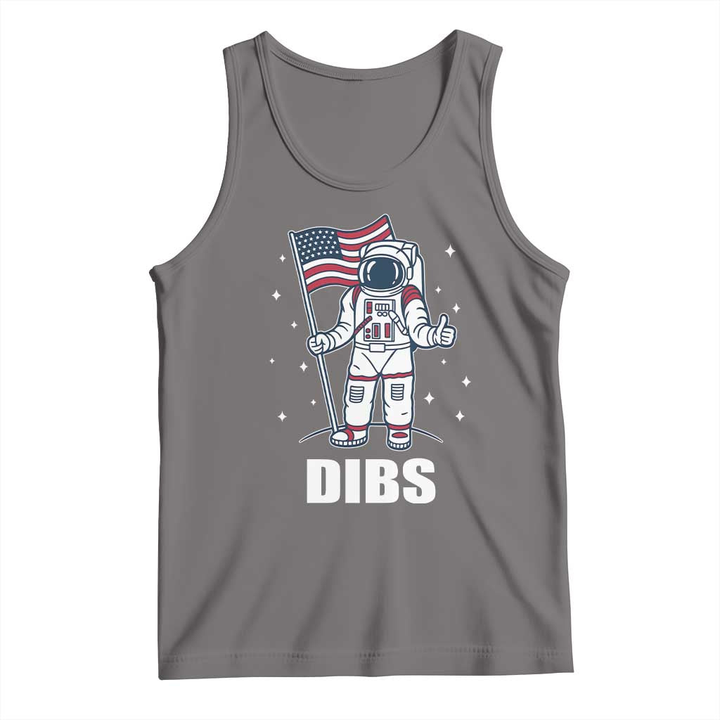 Funny Astronaut Dibs Moon Landing Tank Top Patriotic Space USA Meme for 4th of July TS10 Deep Heather Print Your Wear