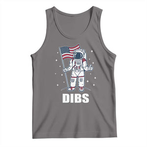 Funny Astronaut Dibs Moon Landing Tank Top Patriotic Space USA Meme for 4th of July TS10 Deep Heather Print Your Wear
