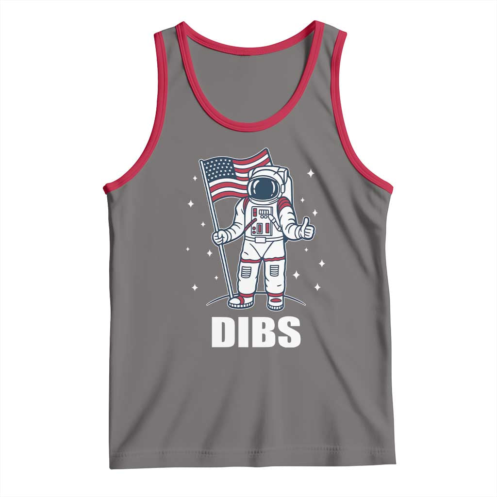 Funny Astronaut Dibs Moon Landing Tank Top Patriotic Space USA Meme for 4th of July TS10 Deep Heather Red Print Your Wear