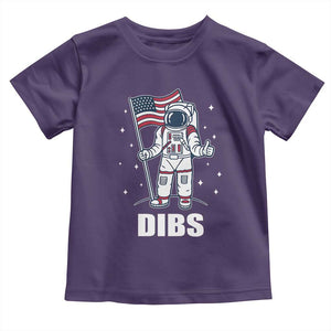 Funny Astronaut Dibs Moon Landing Toddler T Shirt Patriotic Space USA Meme for 4th of July TS10 Purple Print Your Wear