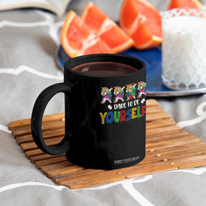 Funny Autism Awareness Dare To Be Yourself Coffee Mug Dabbing Unicorn TS11 Print Your Wear