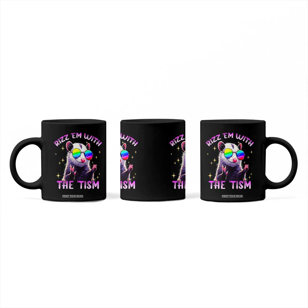 Funny Autism Opossum Coffee Mug Rizz Em With The Tism Meme Autistic TS02 Print Your Wear