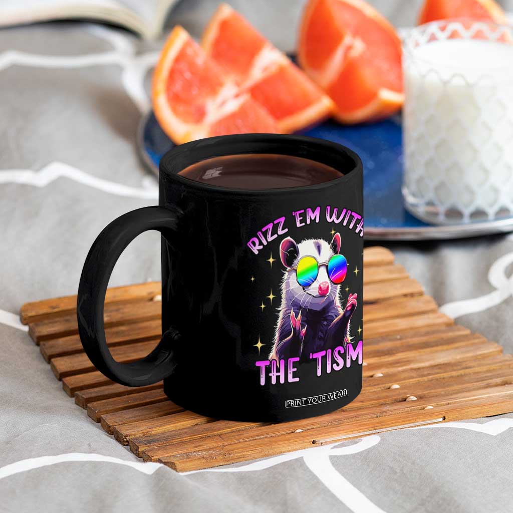 Funny Autism Opossum Coffee Mug Rizz Em With The Tism Meme Autistic TS02 Print Your Wear