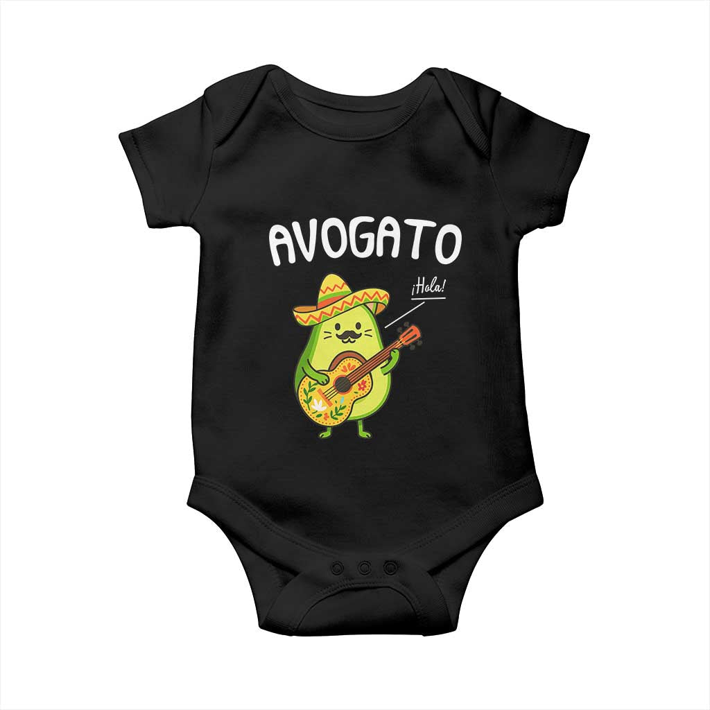 Funny Avocado Cat Avogato Baby Onesie Cinco De Mayo Mexican TS11 Black Print Your Wear