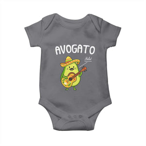 Funny Avocado Cat Avogato Baby Onesie Cinco De Mayo Mexican TS11 Charcoal Print Your Wear