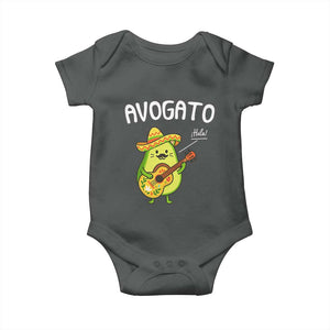 Funny Avocado Cat Avogato Baby Onesie Cinco De Mayo Mexican TS11 Dark Heather Print Your Wear