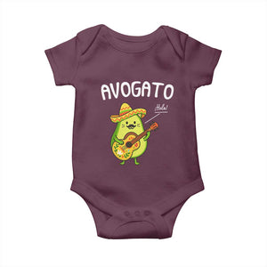 Funny Avocado Cat Avogato Baby Onesie Cinco De Mayo Mexican TS11 Maroon Print Your Wear