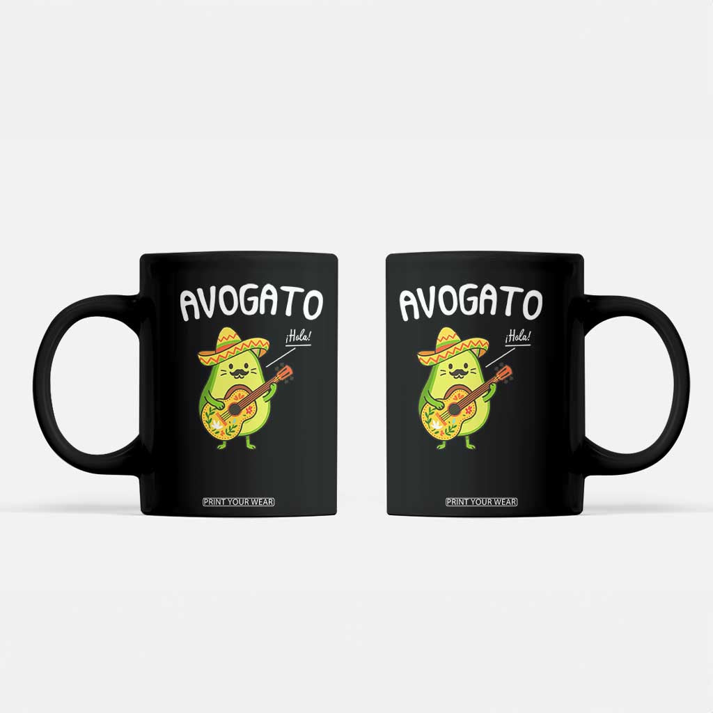 Funny Avocado Cat Avogato Coffee Mug Cinco De Mayo Mexican TS11 Black Print Your Wear