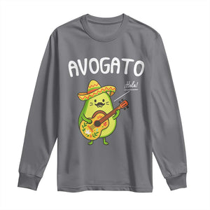 Funny Avocado Cat Avogato Long Sleeve Shirt Cinco De Mayo Mexican TS11 Charcoal Print Your Wear