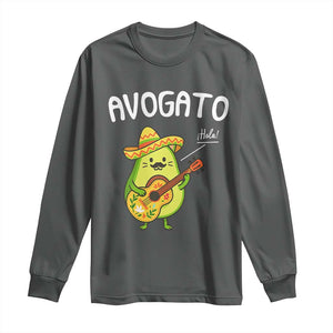 Funny Avocado Cat Avogato Long Sleeve Shirt Cinco De Mayo Mexican TS11 Dark Heather Print Your Wear
