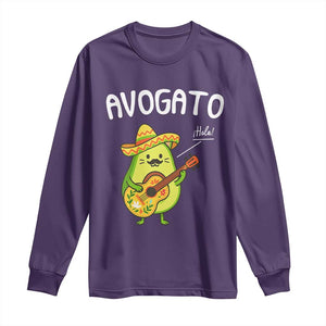Funny Avocado Cat Avogato Long Sleeve Shirt Cinco De Mayo Mexican TS11 Purple Print Your Wear