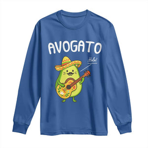 Funny Avocado Cat Avogato Long Sleeve Shirt Cinco De Mayo Mexican TS11 Royal Blue Print Your Wear