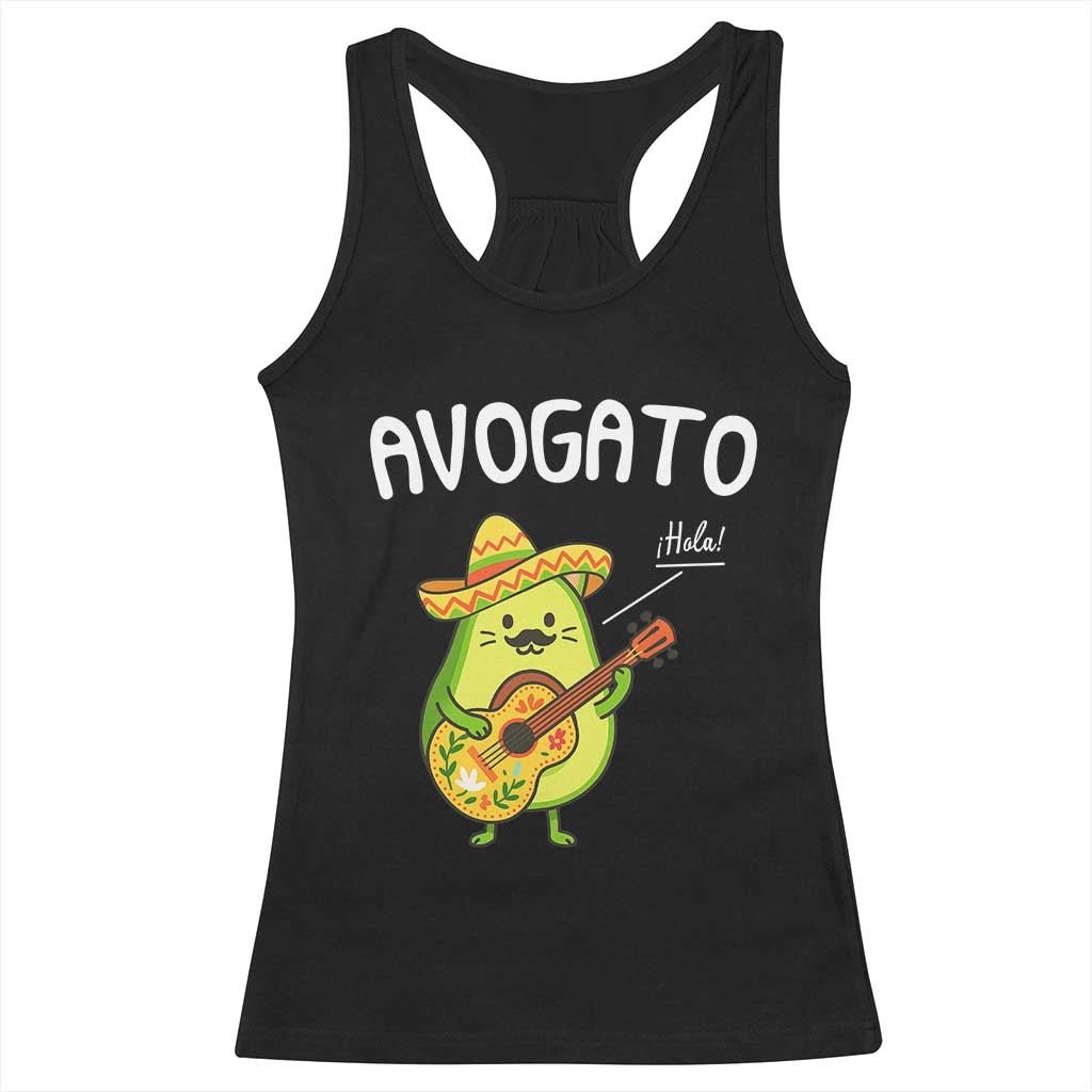 Funny Avocado Cat Avogato Racerback Tank Top Cinco De Mayo Mexican TS11 Black Print Your Wear
